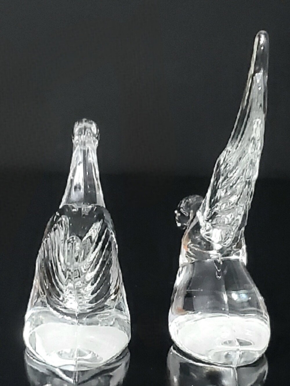 (2) Heisey Blown Clear Crystal Geese In Motion Figurines by Imperial Glass - Picture 7 of 16